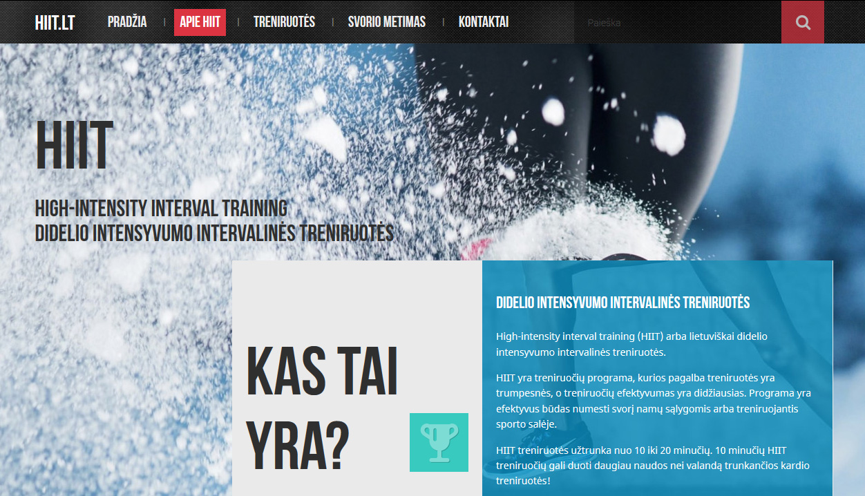 hiit dizainas puslapis tinklapis 3 puslapiu.lt