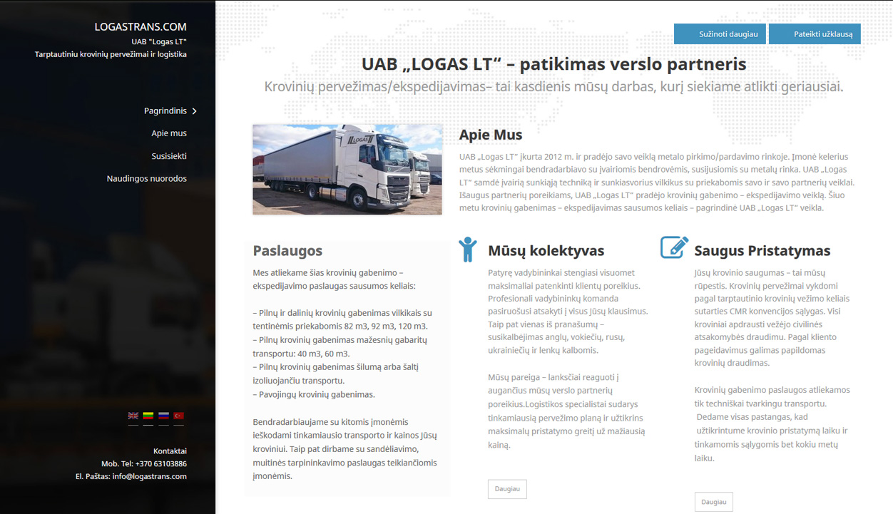 logastrans dizainas puslapis tinklapis 6 puslapiu.lt