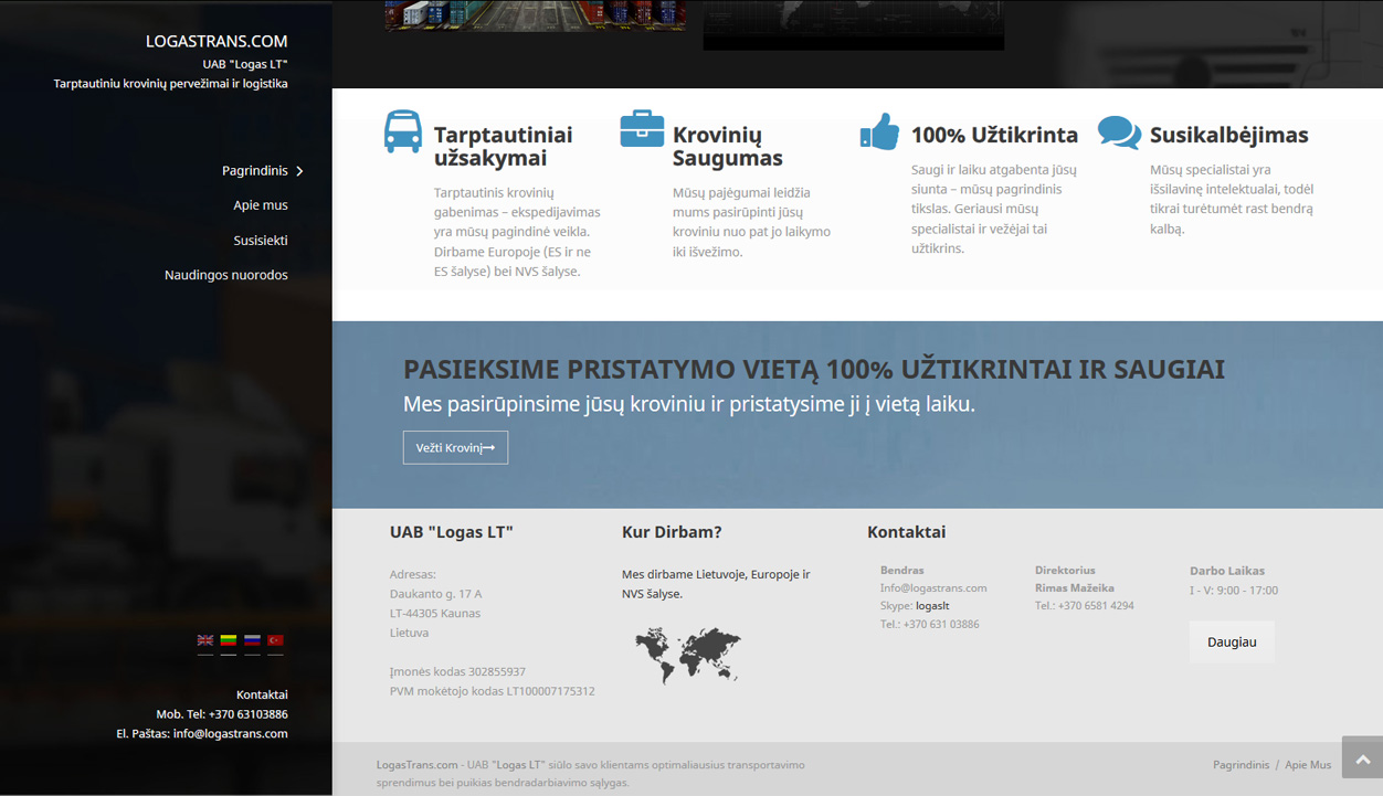logastrans dizainas puslapis tinklapis 7 puslapiu.lt