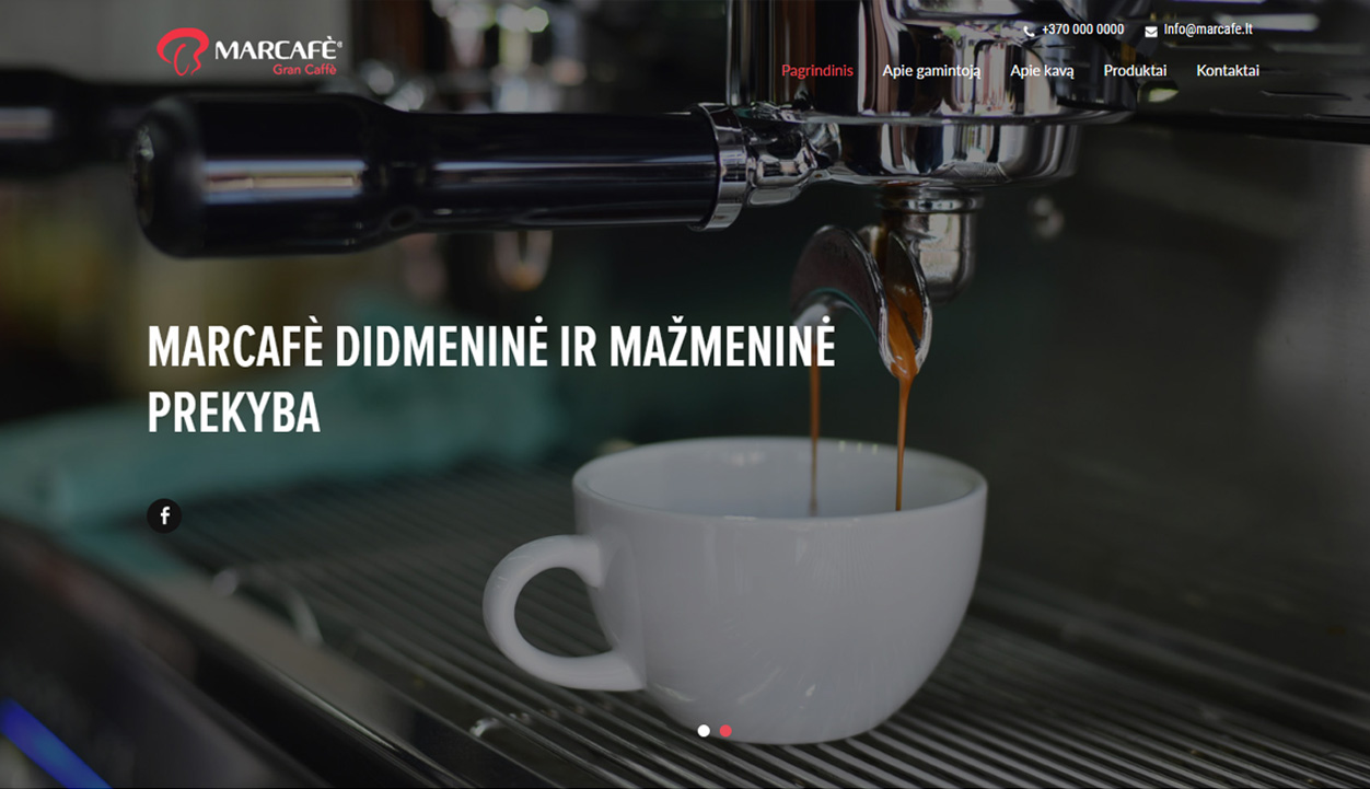 marcafe dizainas puslapis tinklapis 2 puslapiu.lt