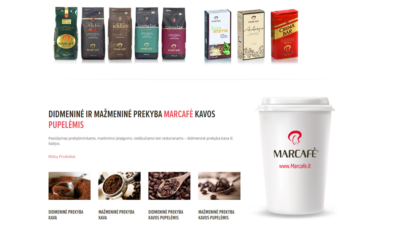 marcafe dizainas puslapis tinklapis 5 puslapiu.lt