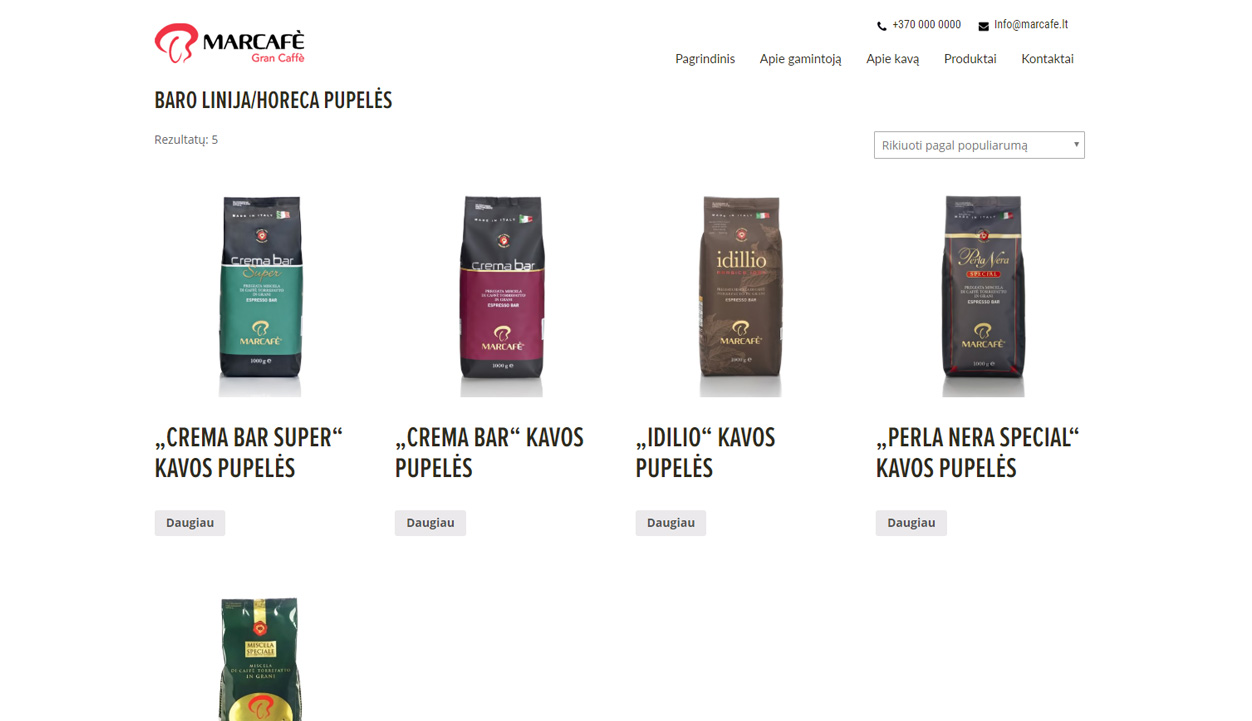 marcafe dizainas puslapis tinklapis 8 puslapiu.lt